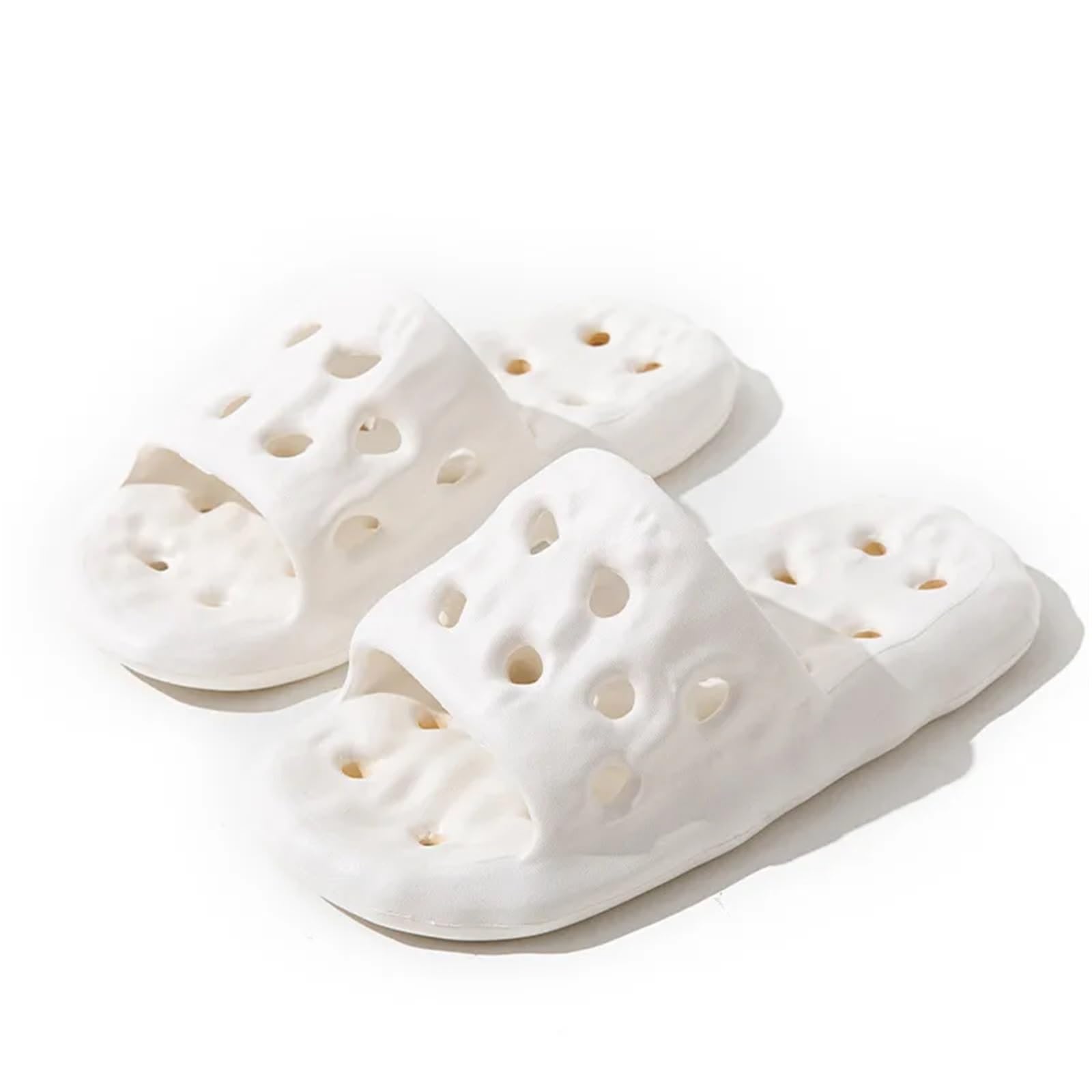 ERHTGUO EVA Slippers - Quick-Dry Bathroom Sandals For Couples, Ultra-Soft Anti-Slip Home Slides With Massage Texture(WHITE,38-39)