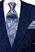 Hi-Tie Men 63inches Tie Set Extra Long Necktie Paisley Tie Pocket Suqare Cufflinks Big and Tall Men Tie,Grey Blue
