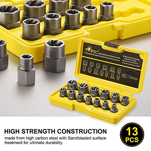 13 Piece 3/8 Inch Nut and Bolt Extractor Set Impact Sockets for