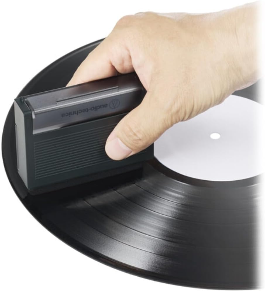 Audio-Technica AT-LP70XBT Automatic Belt-Drive Turntable with Bluetooth | Black and Silver Bundled with 3" Monitors with Bluetooth | Pair + Record Cleaning Tool & Record Cover Stand + Cloth (4 Items)