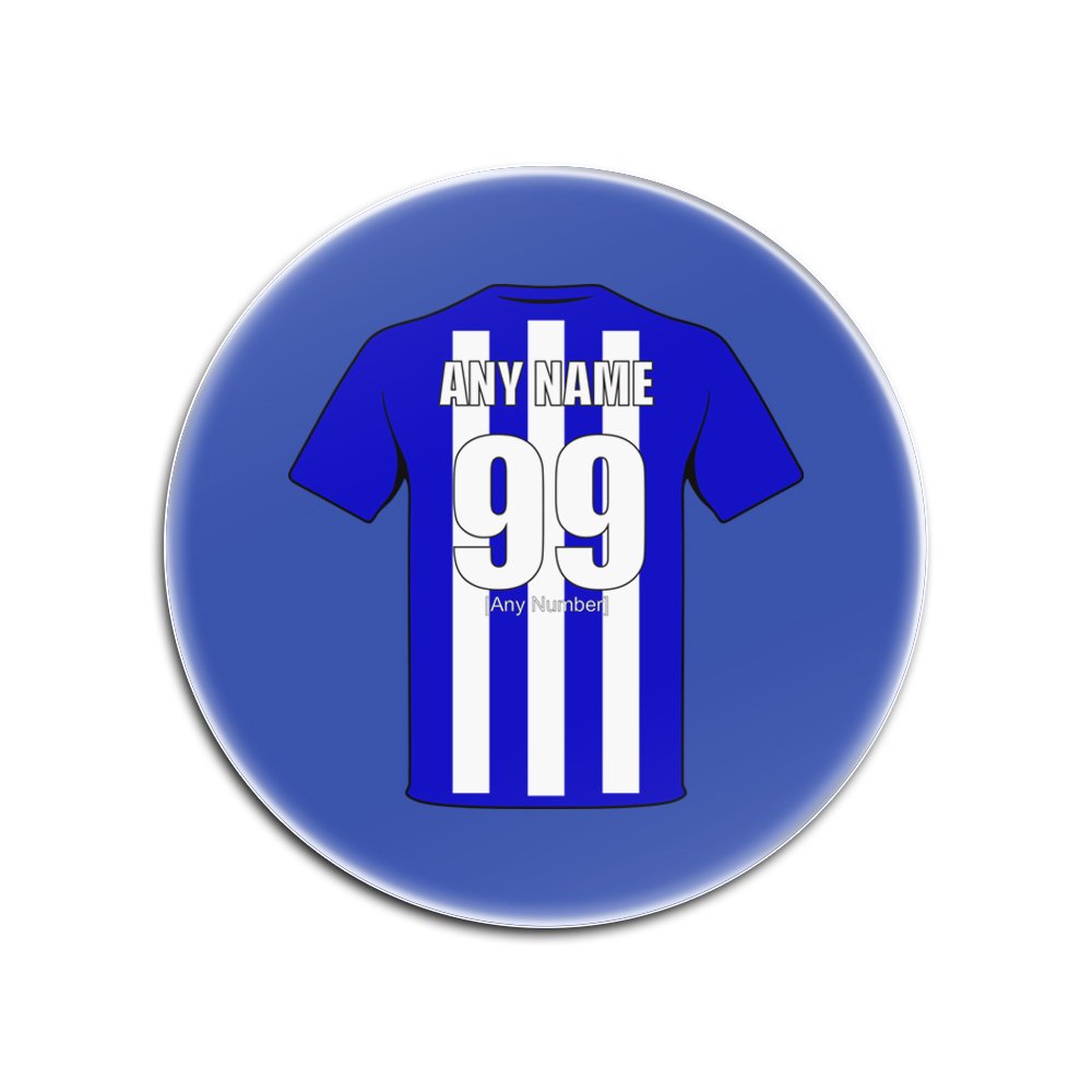 Dessous de verre football cadeau personnalisé lot de 4 carton brillant bleu Sheffield