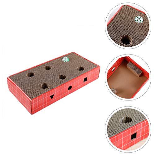 ULTECHNOVO Gato Ondulado Scratcher Papelão Gatinho Puzzle Kitty Kitty Scratch Pad Garras Jogo Intera