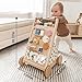 Tiny Land Wooden Baby Walker with Adjustable Speed, Montessori Activity Push Walker Toy for Toddlers, Baby Gift Parents Love for Boys & Girls(Morandi)