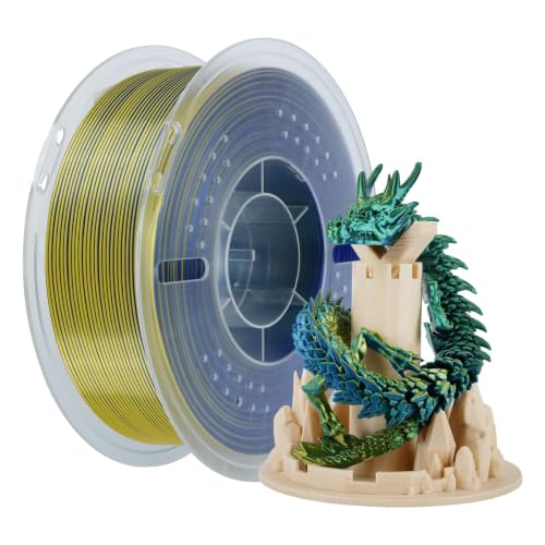 Image of Kingroon PLA 3D Printer Filament, Silk PLA Filament, (1kg Silk Yellow Blue Green)