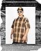 FB County Flannel Shirt for Men & Women - Unisex Checker Short Sleeve Flannel Shirts - Made with Breathable, Heavyweight Polyester Cotton Blend Fabric - Original Streetwear in Brown & Tan - Medium