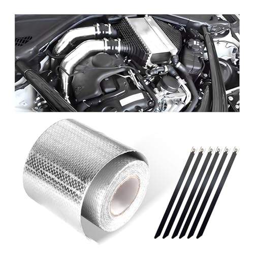 Image of Wevdn Heat Shield Reflective Tape, 2 inchx16.4FT Adhesive Backed Heat Barrier Tape Roll, Gold High-Temperature Self Adhesive Reflect Backed Sheet Compatible with Car Intake Pipe Engine Bay