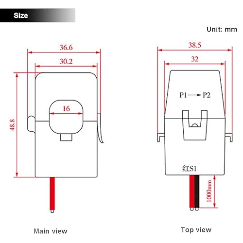 Miniatura 3 de DKARDU PZCT-02 Sensor de bobina de transformador de corriente Estructura de junta a presión Núcleo dividido con módulo de sensor ACS712 30A para