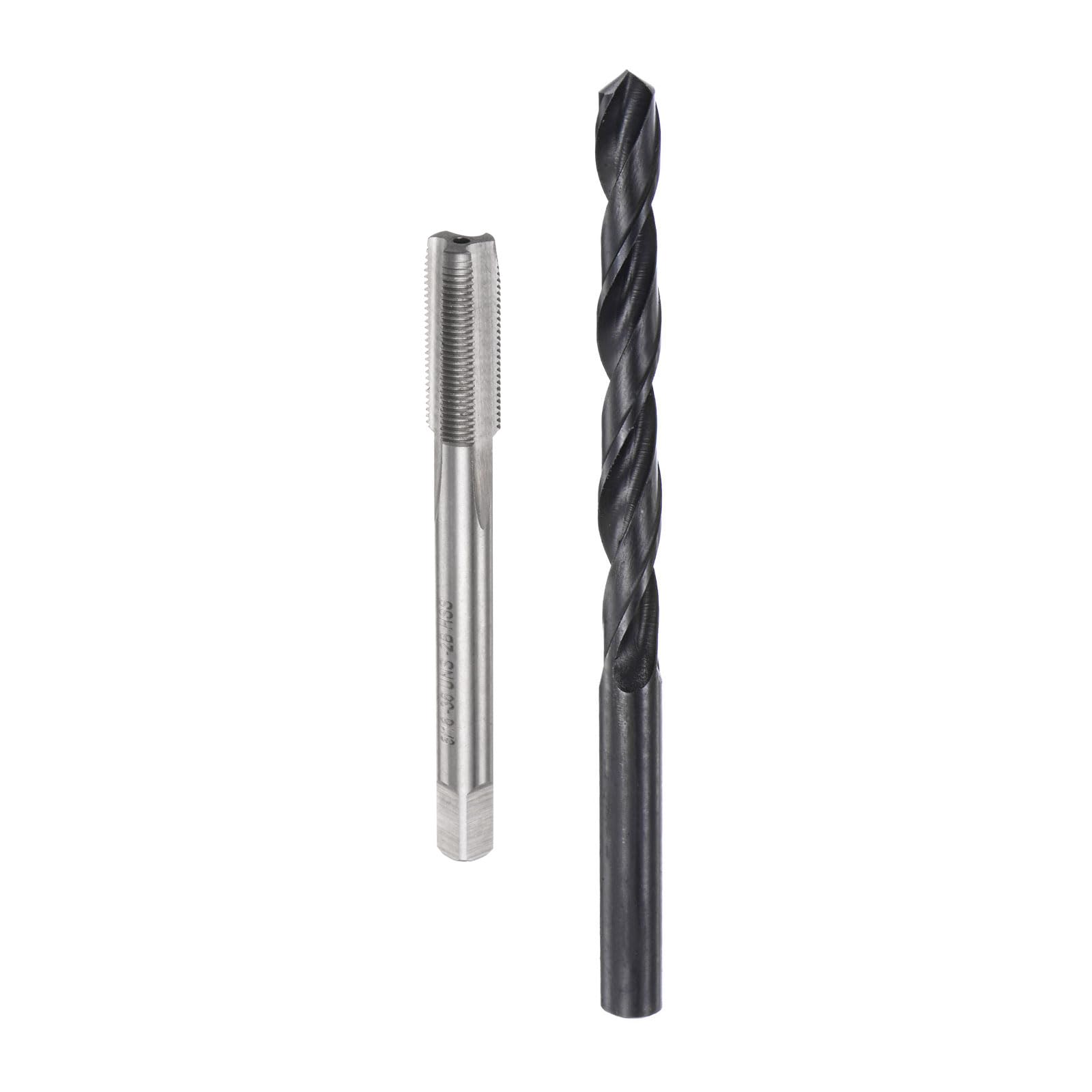 QUARKZMAN Schroefdraadboor en boorset, 1/8-27 NPT schroefdraadboor en 21/64 inch zwart oxide spiraalboor, rechte groef draadsnijgereedschap, reparatieset