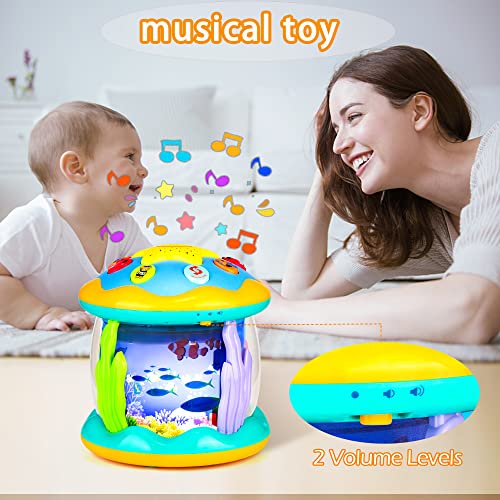 Koyiwa Baby Toys 6 To 12 Months Musical Light Up Tummy Time Infant Toys 3-6 7 8 9 12-18 Months Crawling Toys Ocean Rotating Projector Baby Gifts For 1 2 3 Year Old Boy Girl Birthday Toddlers Kids thumb #4