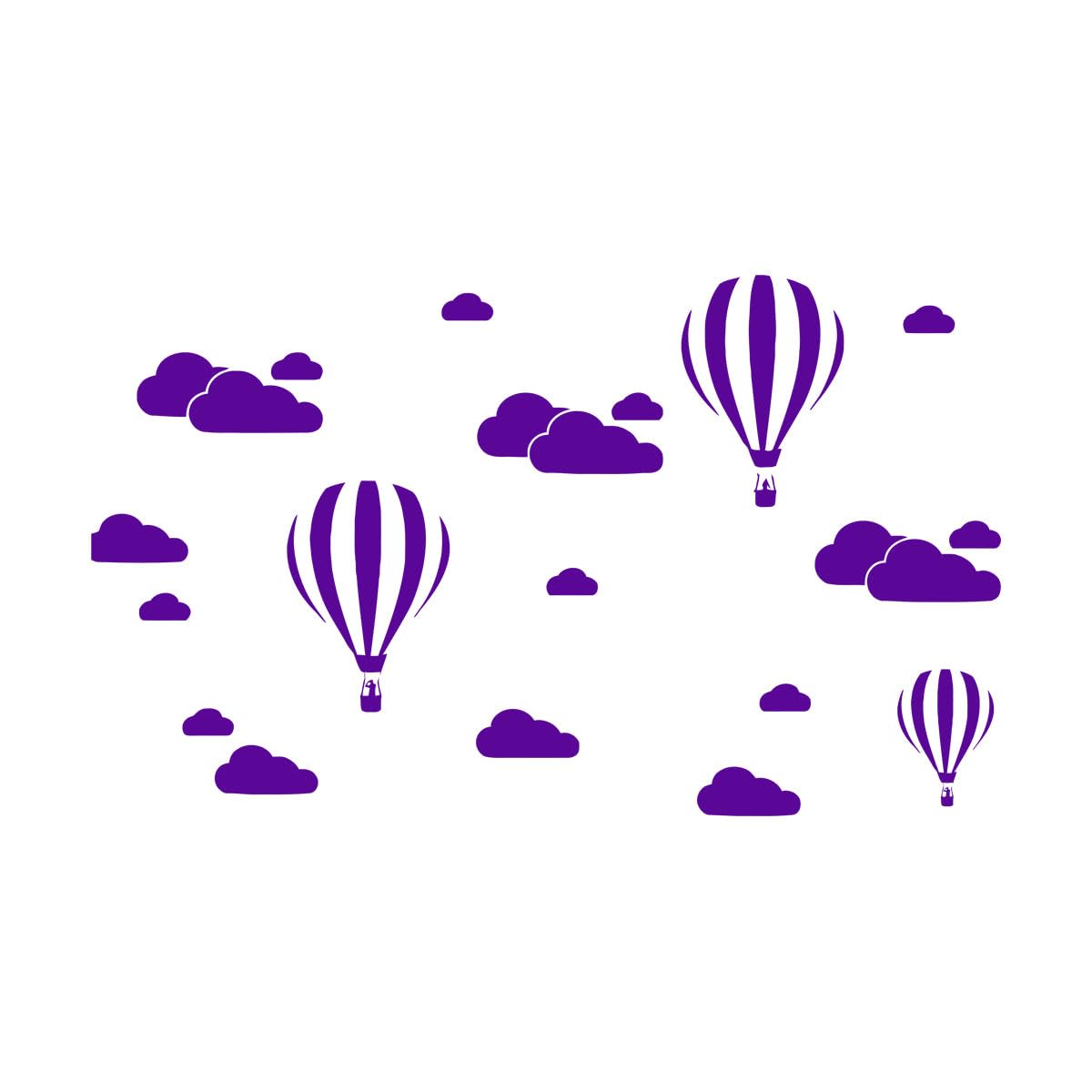 Kids Room Nursery Decoration Hot Air Balloon Vinyl Wall Decal DIY Style Clouds Wall Art Sticker Sweet Baby Room Vinyl Art Small - 30x42cm