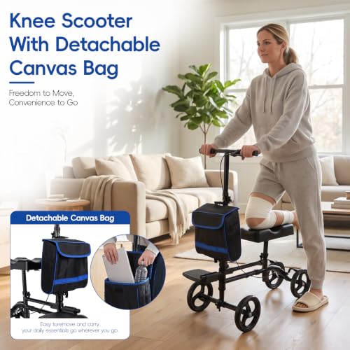Image of Rolling Knee Scooter for Adults for Foot Surgery with Front Footrest