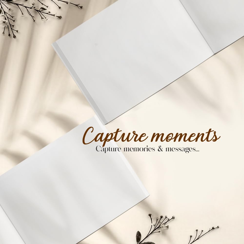 Plantvibes Wedding Guest Book, 120 Thick Pages that Prevent Ink from Bleeding Through, Modern Style with Golden Title - Image 4