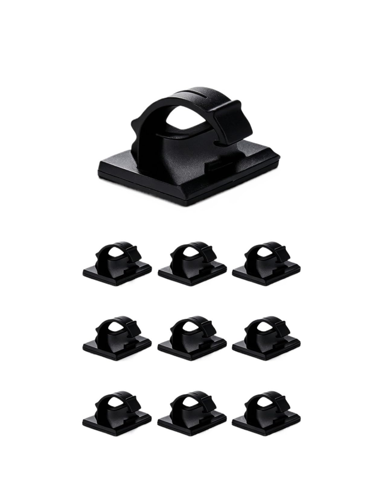 Dpnentv Black 50Pcs Stick-On Wire Fix Clips Universal Adhesive Cord Organizer