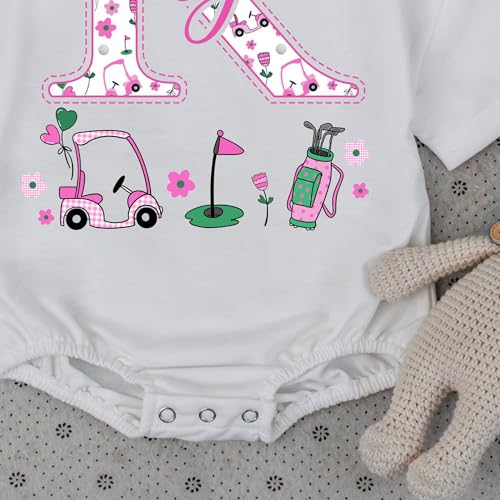 Custom Name Little Caddy Golf Newborn Baby Girls Outfit - Personalized New To The Club Golfer Golfing Toddler Shirt4