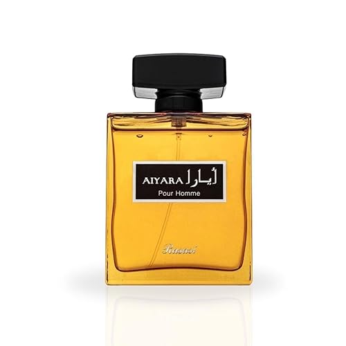 Miniatura 2 de RASASI Aiyara Eau De Parfum Spray 100ML (3.38 oz)  Perfume árabe de larga duración para hombres, fragancia picante, amaderada y dulce, aroma