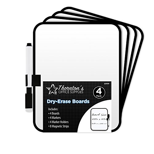 Thornton's Office Supplies Dry-Erase 6 x 8 Whiteboards with Marker and Magnet Strips