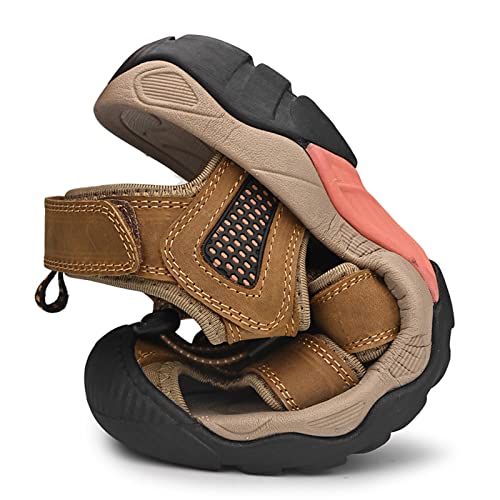 Men's sports sandals Outdoor hiking sandals Closed toe leather sports beach casual sandals Water shoes3
