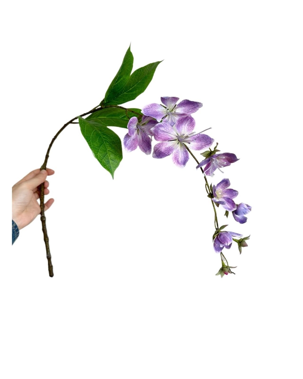 Casetlong 1PC Artificial Flowers White Silk Hanging Decoration For Wedding Decorative Home Balcony(Deep Purple)