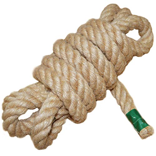 Twisted Manila Rope Jute Rope (1 in x 10 ft) Natural Thick Hemp Rope for Crafts, Landscaping, Railings, Hanging Swing