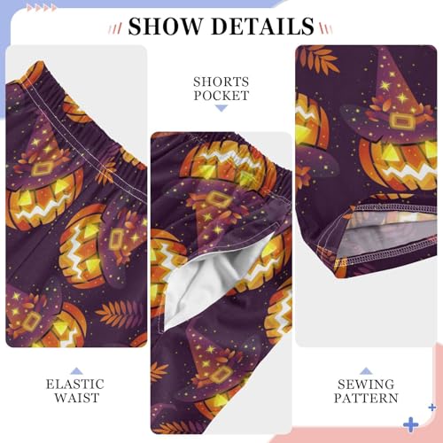 Pumpkin with Lamb Boys Long Pants Soft Trousers Elastic Waist Kids Lounge Bottoms with Pockets S-XL4