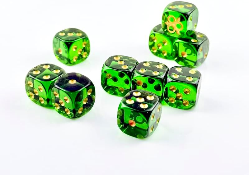 10 Piece D6 dice 16mm Acrylic Dice Set Polyhedral Dice Game Dice for RPG MTG DND Dice Table Games