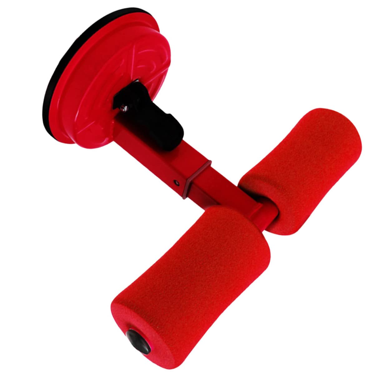 Toddmomy Waist Belly Exercise Tool Suction Cup Sit-up Assist Fitness Bar for Abdominal Training Leg Muscle Training Made of Steel Silicone Red Color