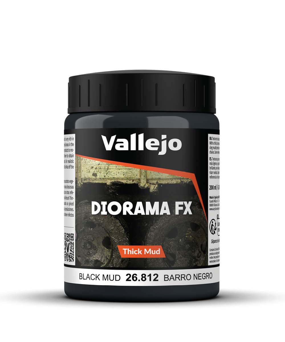 Vallejo Diorama FX Weathering Effects 200ml - Black Thick Mud
