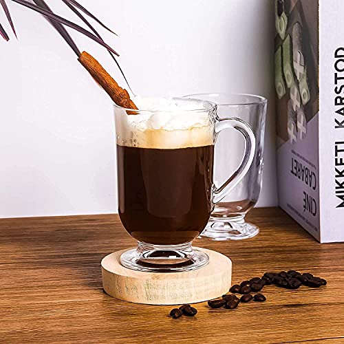 Image of 300 ML Glass Coffee Mug Set, with Convenient Handle, Tea Glasses for Hot /Cold Beverages, Thermal Shock Resistant, Tempered Glass, Mugs for Cappuccino Pack of 6 (PN - 06, 6 Count (Pack of 1))