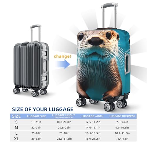 Otter Animal Elastic Travel Luggage Cover, Washable Spandex Suitcase Protector, Anti-Scratch Fits 18-32 Inch 6