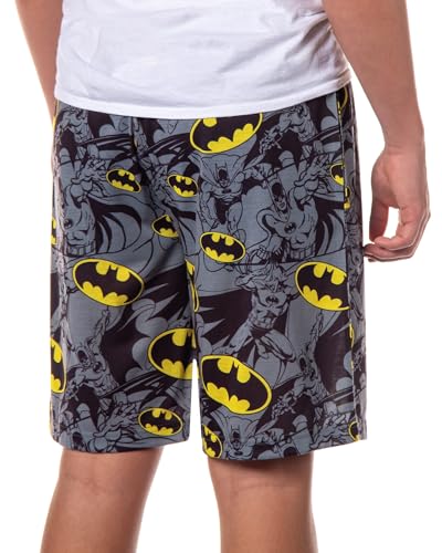 DC Comics Men's Batman Bat Symbol Allover Print Adult Lounge Sleep Pajama Shorts4