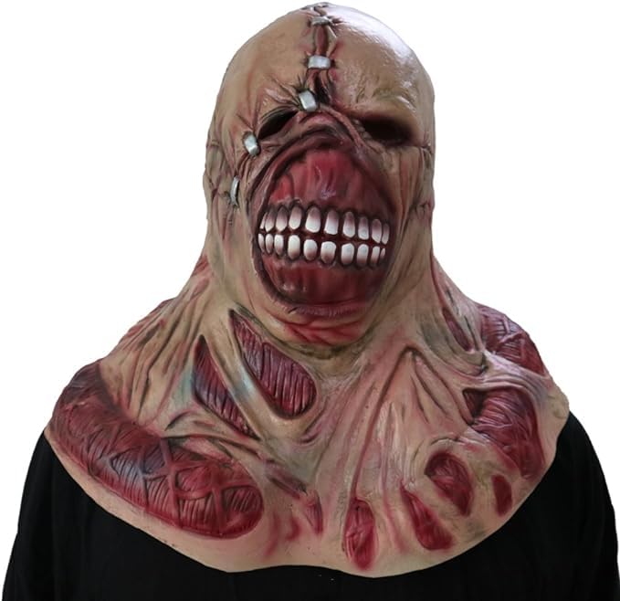 Next Level Cosplay Replica Prop Mask Resident Nemesis Mask Evil Horror Gaming Mask Replica Fancy Dress, Red