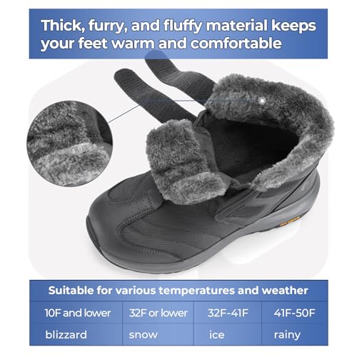 Image of FitVille Mens Extra Wide Snow Boots Outdoor Mens Winter Wide Boots, Lightweight Wide Width Mens Winter Boots Waterproof Insulated V3