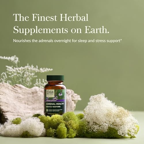 Gaia Herbs Adrenal Health Nightly Restore - Herbal Supplement with Ashwagandha, Magnolia Bark, Cordyceps, Lemon Balm & More* - 60 Vegan Liquid Phyto-Capsules (30 Servings) - Image 3