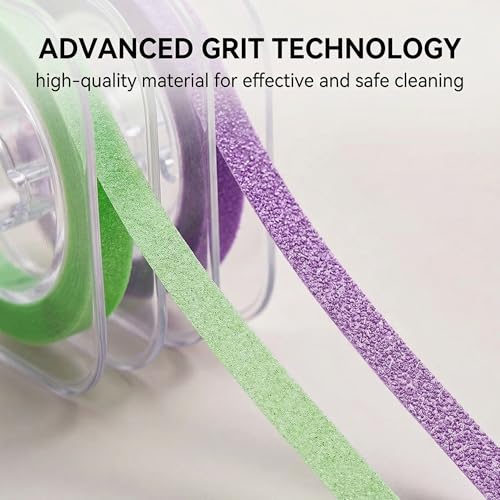 QEXUJOW Dentalschmirgelstreifen,Zwei Rollen Interdental-Schleifpapier, Körnung 30/50 Mikron (grün/lila), zur Tiefenreinigung der Zähne und zur Aufrechterhaltung der Mundhygiene.