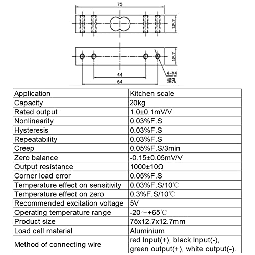 Shanghj 20Kg Load Cell Weighing Sensor Portable Electronic Kitchen Scale + Hx711 Ad Weighit Amplifier Module Pressure Sensor #TOP1