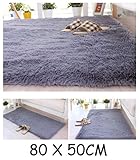 Lukzer 1PC Soft Anti-Slip Entrance Door Mat Bathroom Rug/Shaggy Home Bedroom Living Room Hotel Décor (80 x 50 cm/Grey)