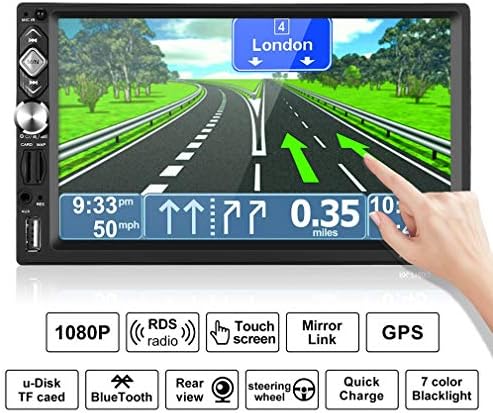2 Din Car Multimedia ,7" Wireless Touch Screen Car Stereo MP5 MP3 Player,Mirror link/Rear Camera/Wireless/FM /AM/TF/ USB/AUX-in + Remote Control
