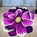 Hughapy Purple and White Flower Design Bedroom Mat Antiskid Carpet/Area Rug,25.6"x25.6"