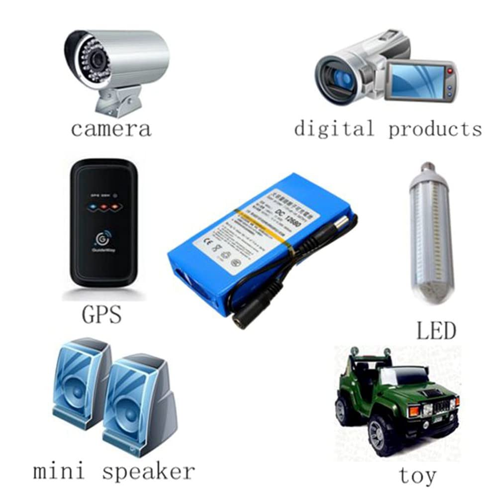 Batería de Litio recargable de 12 V CC y 20 Ah, batería de Litio portátil para equipos de 12 V, con cargador (2 unidades)