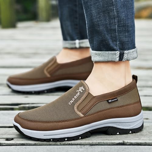 Orthopedic Sneakers for Men Casual Arch Support Slip-on Flats Loafers,Outdoor Soft Sole Comfortable Walking Boat Shoes,Lightweight Non Slip Orthowalkway Flats Shoes2