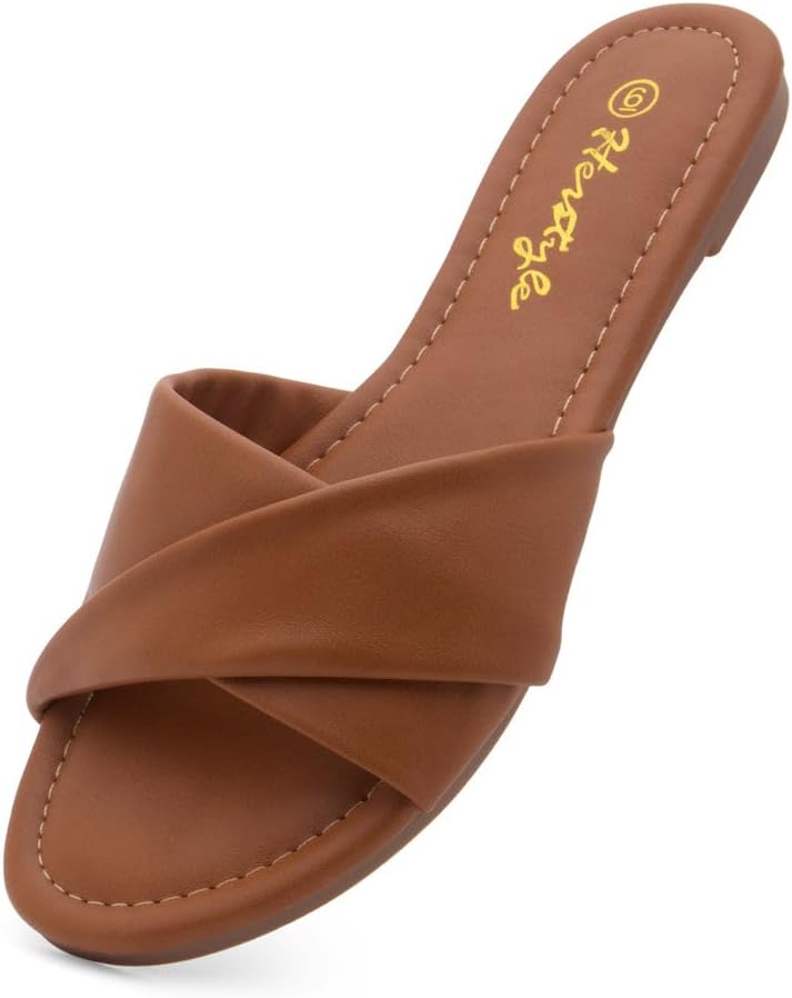Women’s Flat Sandals 2025 – Comfortable Dressy Slide Sandals | Cushioned Slip-On Summer Casual Sandals with Open Toe for Beach, Travel & Everyday Wear