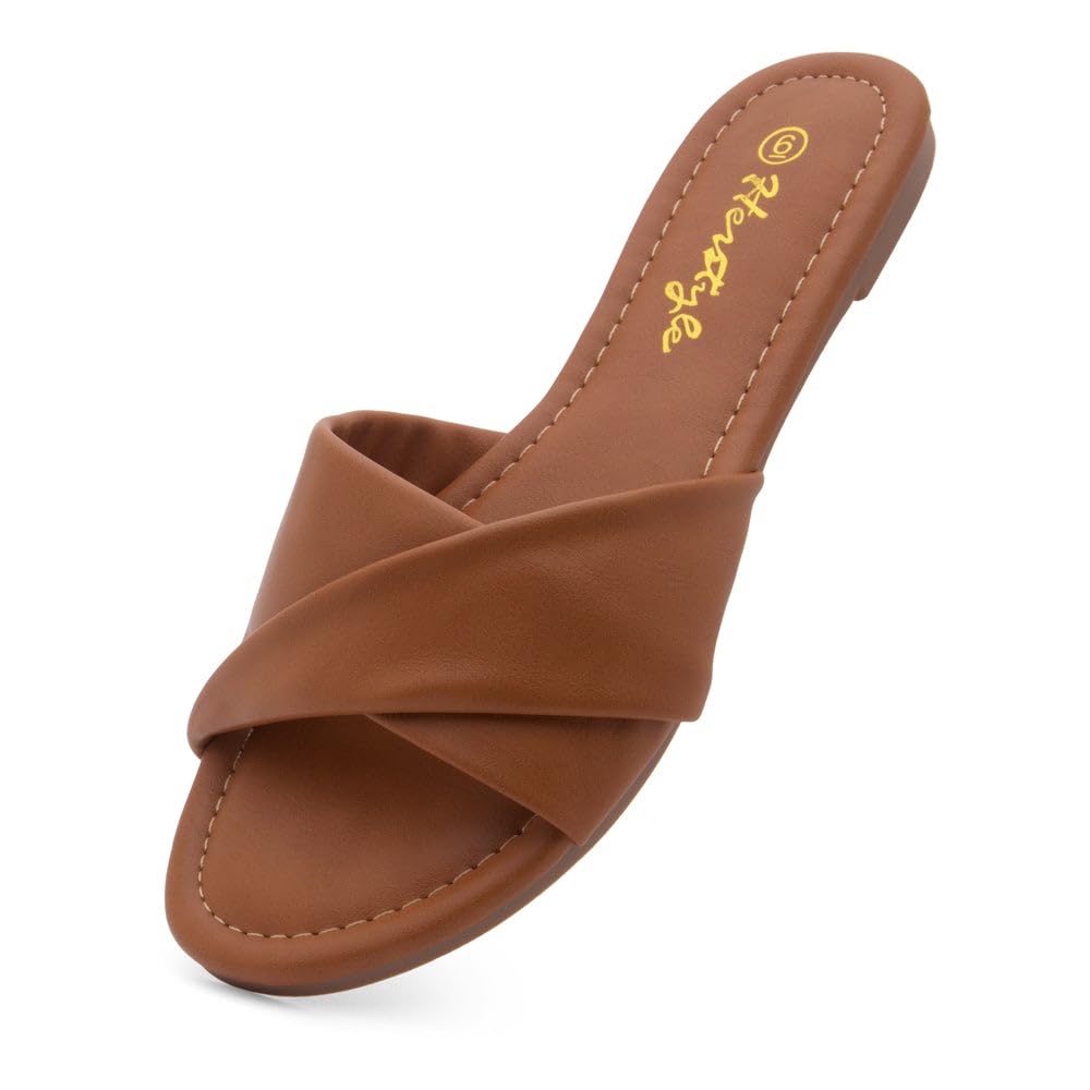 Women’s Flat Sandals 2025 – Comfortable Dressy Slide Sandals | Cushioned Slip-On Summer Casual Sandals with Open Toe for Beach, Travel & Everyday Wear