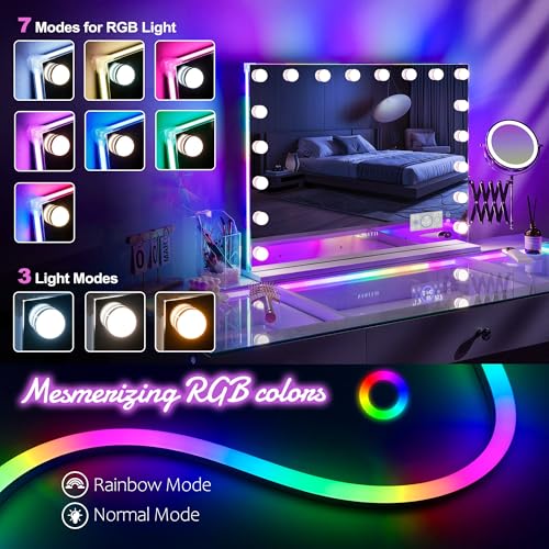Espejo VANITII con luces y altavoz Bluetooth 32 x 23 miniatura 4