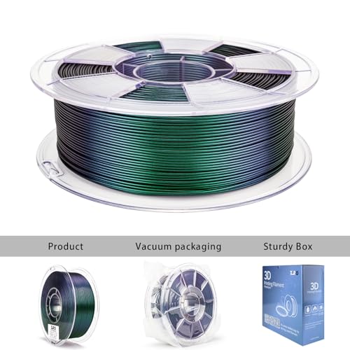 Image of ZIRO Chameleon Series Filament, 3D Printer Filament 1.75mm, Shiny Sparkle PLA with Glitter, Super Twinkling Effect Material 1kg /2.2lbs Spool, Fit Most FDM 3D Printers, Velvet Green Luster