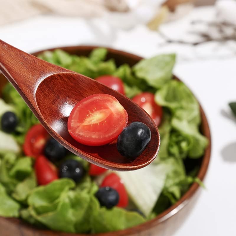2 Cucchiai Di Legno Fatti A Mano, Cucchiaio Da Zuppa E Minestra In Legno Naturale, Per Cucina, Caffè, Miele, Tisane, Stile Giapponese