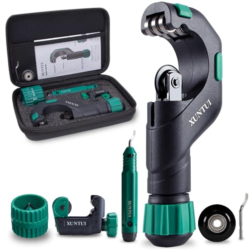 Image of Pipe Cutter Set, 1 /8 inch-2 inch OD Tubing Cutter Kit | Mini Cutter, Reamer, Deburrer, Extra Wheel & EVA Case for Copper, Brass, Aluminum, Thin-Wall Stainless
