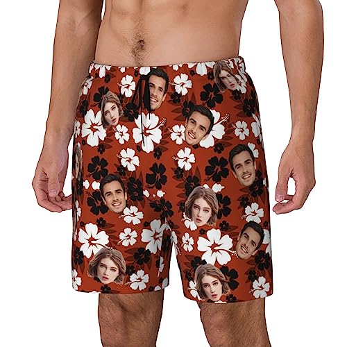 Custom Men Swim Trunks with Face Personalized Hawaiian Photo Shorts Customized Novelty Summer Board Short4