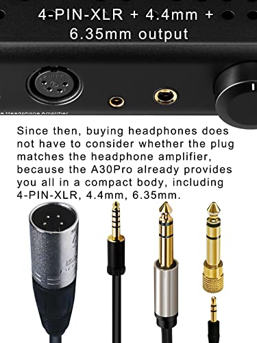 Image of KGUSS Topping A30 Pro NFCA Headphone Amplifier SE Balanced XLR 4.4mm 6.35mm Output 6000mW x 6000mW Balanced Headphone Amp for D30 Pro (Black)