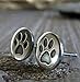 Dog Paw Stud Earrings Polished Sterling Silver Handmade in USA