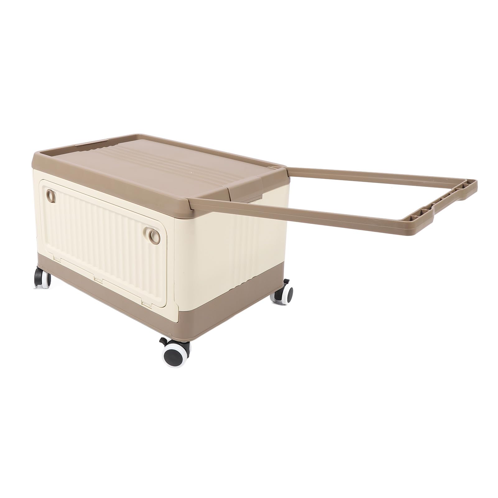 Caja de almacenamiento plegable, para contenedor de almacenamiento con ruedas y tapa, material PP duradero, diseño apilable, con asa para ropa, libros, zapatos, (S 100x40x0,3